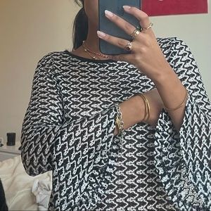 Black and White Vintage Crochet Top